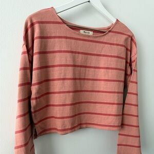 Madwell NWT Supercrop Long Sleeve Stripe Tee